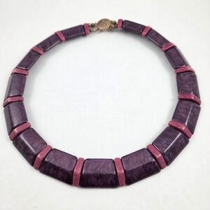 Vintage Purple Trapezoid Choker Collar Lucite Necklace